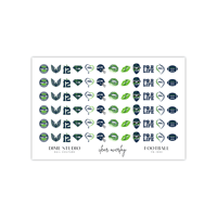 Image 2 of SEATTLE SEAHAWKS FOOTBALL NAIL DECALS 