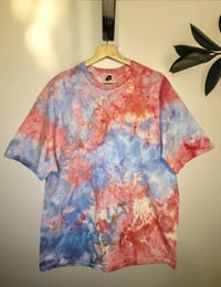 Image 1 of Ice dye T-shirt Ice Bue-Pink