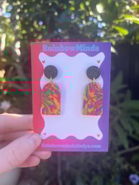 Image 1 of Rainbow retro arch earrings 