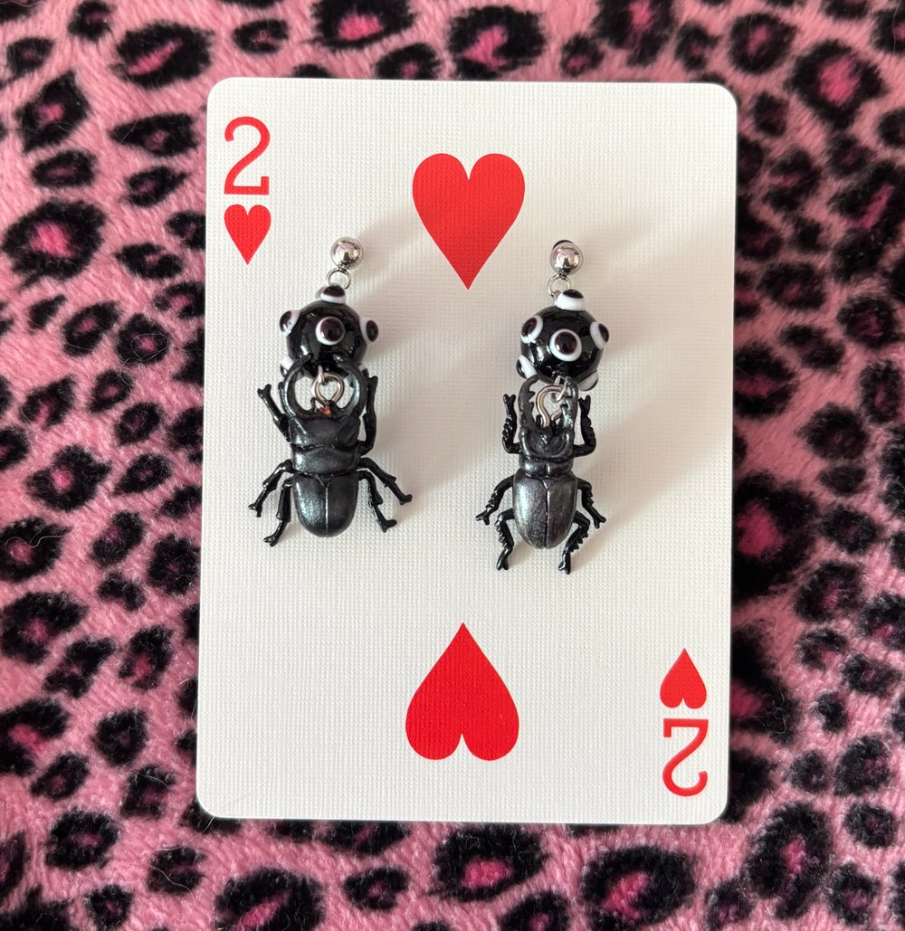 Image of <NEW>beetle earrings🐞