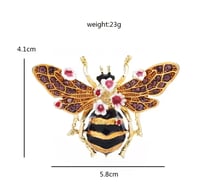Image 3 of Bee My Valentine - Pearl Bee Brooch; Crystal Floral Bee Brooch