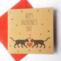 Image 1 of Black Cat Valentine Card - Happy Valentine's Day