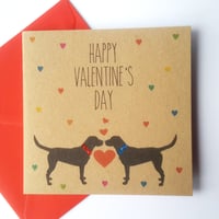 Image 1 of Black Labrador Valentine Card - Happy Valentine's Day