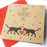 Image 2 of Black Cat Valentine Card - Happy Valentine's Day