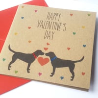Image 2 of Black Labrador Valentine Card - Happy Valentine's Day