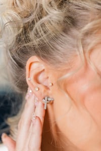 Image 1 of TIE THE KNOT STUD| BRIDAL BABE DROP