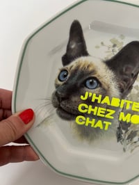 Image 2 of Assiette chat J'HABITE CHEZ MON CHAT