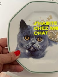 Image 2 of Assiette J'HABITE CHEZ MON CHAT #3