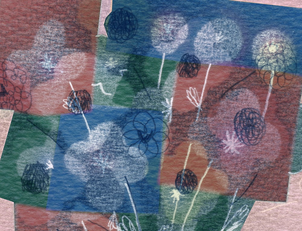 Image of FLOWERS ON PINK PRINT