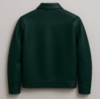 Image 2 of Dark Green Leather Jacket 