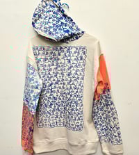 Image 4 of Size Medium Faces Hoodie Orange and White 1 of 1