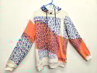 Image 3 of Size Medium Faces Hoodie Orange and White 1 of 1