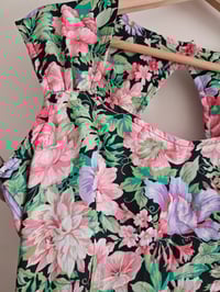 Image 2 of Pre loved neon floral print structured a-line skater dress