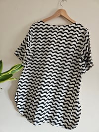 Image 4 of Vintage Black and white zig zag mod tunic dress