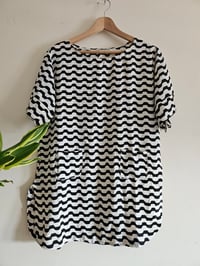 Image 3 of Vintage Black and white zig zag mod tunic dress