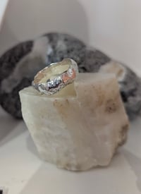 Image 1 of TEXTURED SAND CAST SILVER RING
