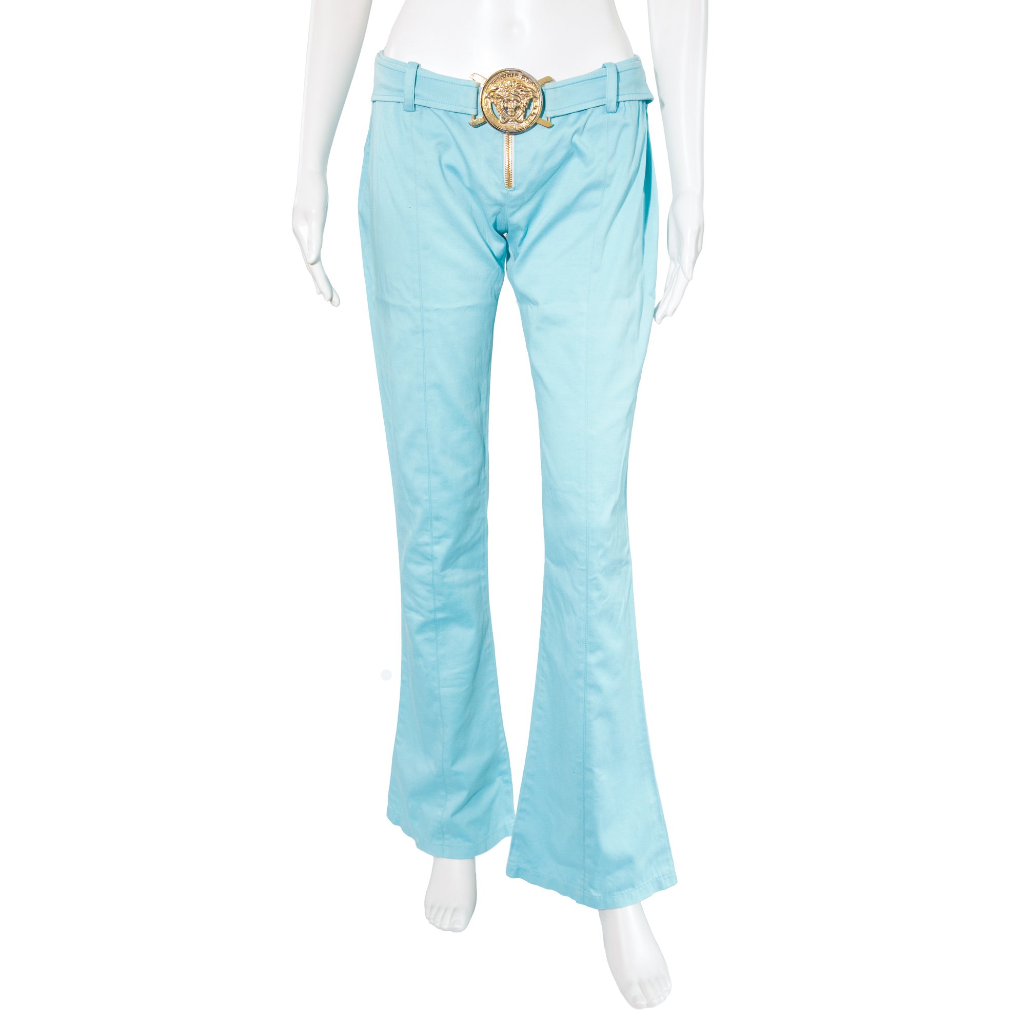 Image of Versace 2005 Buckle Low Rise Trousers 