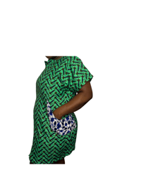 Image 2 of African fabric short Dress for summer wear.