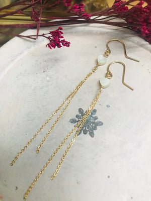 Image of Boucles d'Oreilles P'TIT COEUR nacre