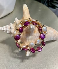 Image 1 of Flat Pearl Bracelets 