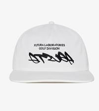 Image 1 of MALBON FUTURA AGUSTA POLY 5 PANEL WHITE SNAPBACK