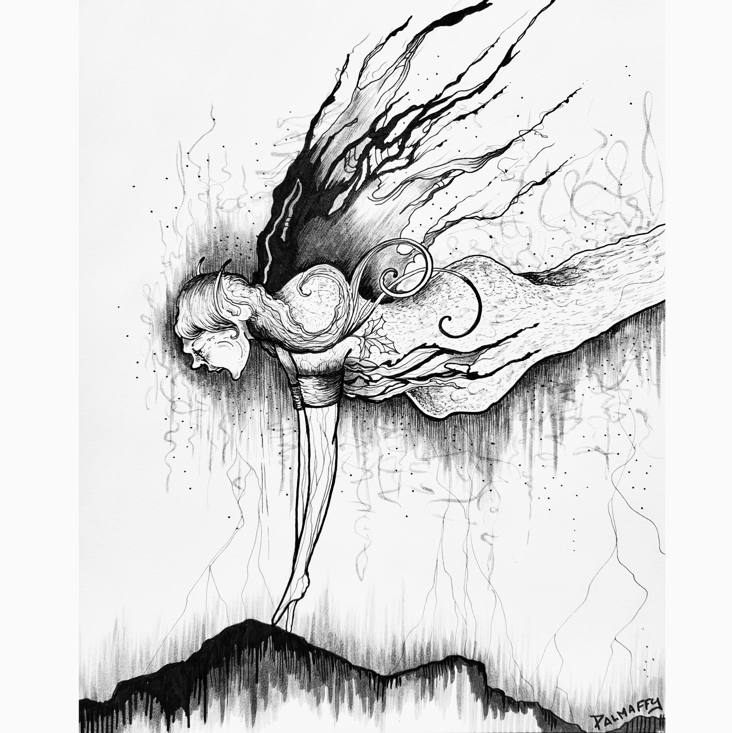 Image of Lady Sage Brush Original Drawing