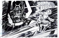 Image 1 of SILVER SURFER and GALACTUS  11" x 17"  Pin-Up !