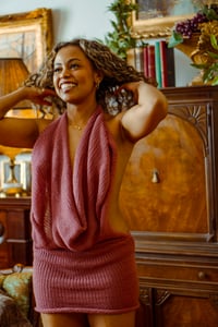 Image 3 of Extra Cowled Knit Mini Dress