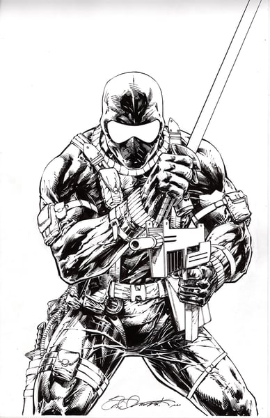 Image of SNAKE-EYES ORIGINAL G.I.JOE #21 COVER ART BY SHELBY ROBERTSON 11" x 17"