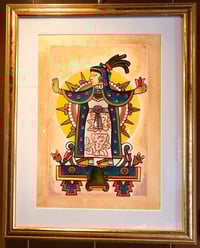 Image 2 of Tonantzin original gold framed painting or art print 