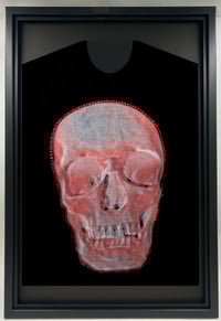 Image 2 of Negative Skulls with rhinestone outlines (b/w and Red) 