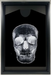 Image 5 of Negative Skulls with rhinestone outlines (b/w and Red) 