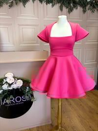 Pink neoprene skater dress 