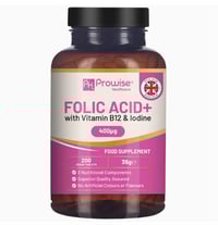 Image 1 of Folic Acid+ 400 Mcg - Vegan Tablets with Vitamin B12