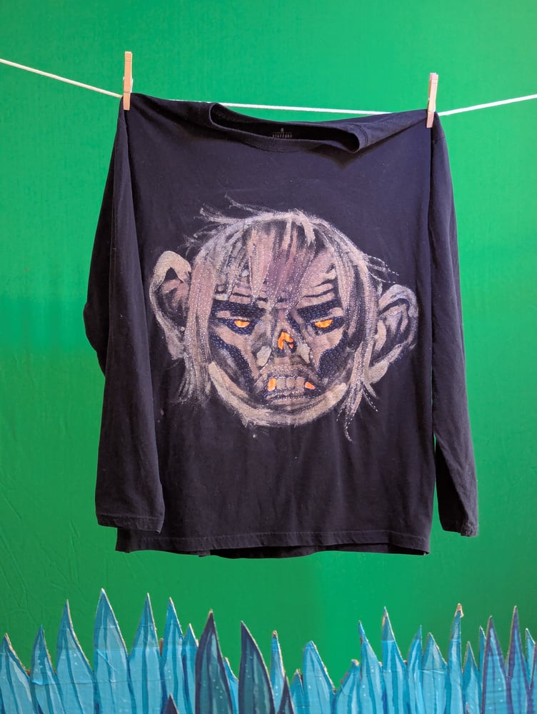 Image of Zombie Head Quilted Custom Long Sleeve Shirt Size Large