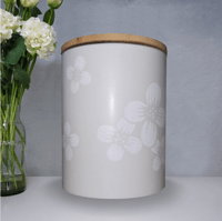 Image 1 of White Flowers Hand-Painted Candle 💮
