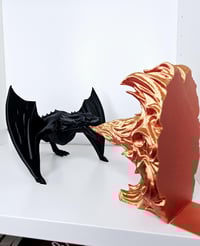 Image 1 of Dragon's Breath Fire Breathing Bookend l Book Nook | Bookish Decor | Unique 3D Printed Gift for B...