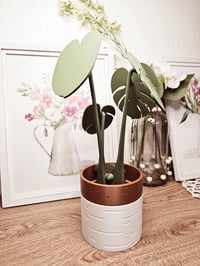 Image 1 of 3D Printed Monstera Plant Coaster Set | Albo Design | Cute Plant Pot | Fake Plant Decor | Housewa...
