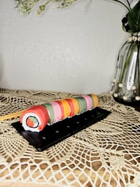 Image 1 of Sushi Pill Organizers | 7-Day Tracker Tray with Hidden To-Do List and Chopstick Pens | Salmon, Tu...