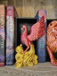 Image 1 of Phoenix Book Nook- Fiery Phoenix Book Insert- Wizards and Fantasy