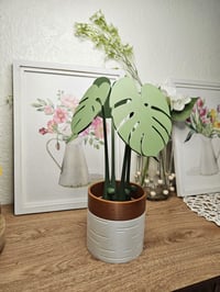 Image 2 of 3D Printed Monstera Plant Coaster Set | Albo Design | Cute Plant Pot | Fake Plant Decor | Housewa...