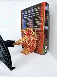 Image 2 of Dragon's Breath Fire Breathing Bookend l Book Nook | Bookish Decor | Unique 3D Printed Gift for B...