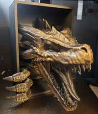 Image 2 of Dragon Awakening Book Nook - Fantasy Bookshelf Insert, 8" Tall, 5" Wide, 9" Deep - Mystical Libra...