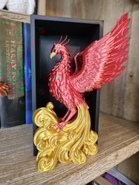 Image 3 of Phoenix Book Nook- Fiery Phoenix Book Insert- Wizards and Fantasy