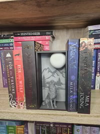 Image 4 of Howling Wolf Book Nook | Werewolf-Themed Bookshelf Insert | 3D Moon &amp; Wolf Diorama