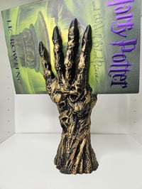 Image 1 of Skeleton Hand Book Display | Spooky Book Holder | Death's Grasp Decor | Gothic Bookshelf Accent |...