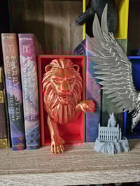 Image 1 of Lion Book Nook | Wizard-Themed Magic Bookshelf Insert | Enchanted Library Decor | Fantasy Book No...