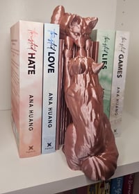 Image 2 of Kissing Playful Foxes Book Nook | Whimsical Bookshelf Decor with Storage 