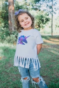 Image 2 of Galaxy Unicorn Boho Fringe Top Girl’s Mythical Space Shirt