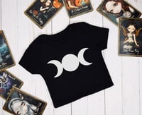 Image 2 of Moon Goddess Baby Bodysuit Black and White Witchy Baby Top